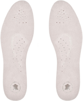 BIAŁE PROFILOWANE SKÓRZANE WKŁADKI DO BUTÓW Z PODUSZKĄ / G10-43