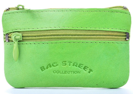 ZIELONE SKÓRZANE ETUI NA KLUCZE OPRAWA SASZETKA NA SUWAK PITEREK BAG STREET / G4-56