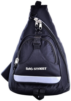 CZARNY SPORTOWY PRZEWIESZANY NA UKOS PLECAK TORNISTER NA JEDNO RAMIĘ UNISEX BAG STREET / G2-70