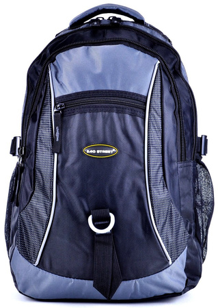 CZARNO SZARY PLECAK FUNKCJONALNY MIEJSKI TORNISTER BAG STREET COLLECTION / G4-17
