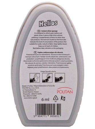 BEZBARWNA GĄBKA CZYSZCZĄCA DO OBUWIA CZYŚCIK HELIOS SHOE SPONGE / G12-61