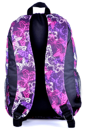 FIOLETOWY DZIEWCZĘCY TORNISTER SZKOLNY PLECAK W MOTYLE BAG STREET BUTTERFLY / G4-21