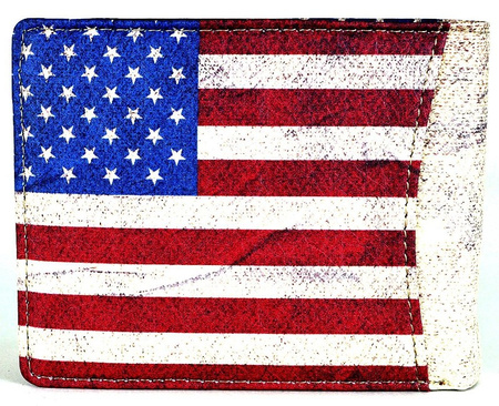 POZIOMY MĘSKI PORTFEL Z GRAFIKĄ USA FLAGA AMERYKI WILD THINGS ONLY !!! / G3-02