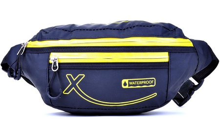 CZARNA ŻÓŁTA SASZETKA BIODROWA NERKA NA PAS WATERPROOF BAG STREET EXTREM / G4-73