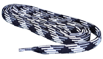 CZARNO-SZARE Mocne Sznurowadła TREKKINGOWE PŁASKIE 9 mm szerokie Sznurówki do butów outdoor