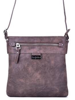 BRĄZOWA KAWOWA PIONOWA TOREBKA DAMSKA LISTONOSZKA JENNIFER JONES / G4-50