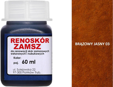 RENOSKÓR FARBA DO RENOWACJI ZAMSZU NUBUKU I WELURU 250 ML - BRĄZ CIEMNY / G12-98