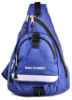 GRANATOWY SPORTOWY PRZEWIESZANY NA UKOS PLECAK TORNISTER NA JEDNO RAMIĘ UNISEX BAG STREET / G2-69