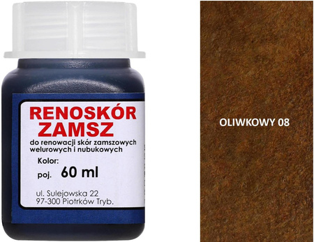 G9-99 RENOSKÓR FARBA DO ZAMSZU I NUBUKU 60 ml - OLIWKOWY