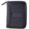 CZARNY ŚREDNI PIONOWY SKÓRZANY PORTFEL MĘSKI NA SUWAK WILD THINGS ONLY !!! / G4-227