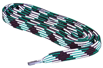 BRĄZOWO-ZIELONE Mocne Sznurowadła TREKKINGOWE PŁASKIE 9 mm szerokie Sznurówki do butów outdoor