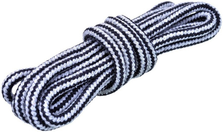 SZARO-CZARNE Sznurowadła TREKKINGOWE okrągłe 5 mm SOLIDNE Bawełniane Sznurówki do butów outdoor