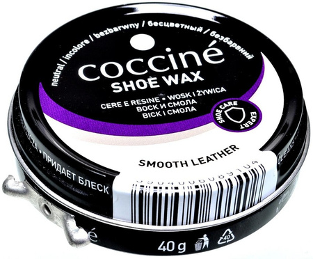 BEZBARWNA PASTA DO BUTÓW COCCINE SHOE WAX NEUTRAL WOSK I ŻYWICA 40 ml / G12-07