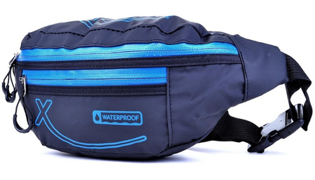 CZARNA NIEBIESKA SASZETKA BIODROWA NERKA NA PAS WATERPROOF BAG STREET EXTREM / G4-72