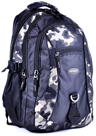 CZARNY Z MORO PLECAK FUNKCJONALNY MIEJSKI TORNISTER BAG STREET COLLECTION / G4-13