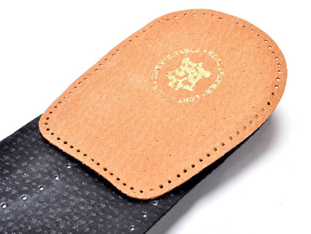 BEŻOWE SKÓRZANE PODWYŻSZAJĄCE STOPĘ KOREKCYJNE PODPIĘTKI KORKOWE 1 CM - 10 mm / G10-64