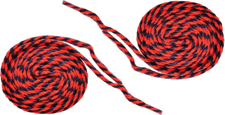 CZERWONO - CZARNE Sznurowadła Grube PŁASKIE 8 mm szerokie Bawełniane KLASYCZNE Sznurówki do Adidasów Trampek Tenisówek