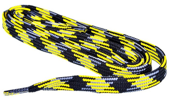 CZARNO-ŻÓŁTE Mocne Sznurowadła TREKKINGOWE PŁASKIE 9 mm szerokie Sznurówki do butów outdoor