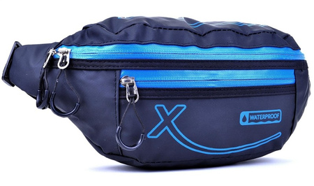 CZARNA NIEBIESKA SASZETKA BIODROWA NERKA NA PAS WATERPROOF BAG STREET EXTREM / G4-72