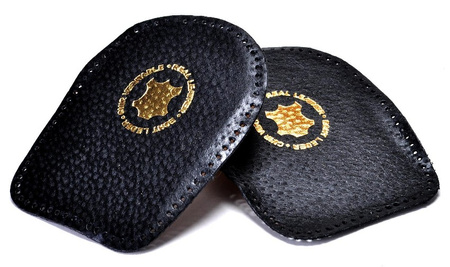 CZARNE SKÓRZANE PODWYŻSZAJĄCE STOPĘ KOREKCYJNE PODPIĘTKI KORKOWE 2 CM - 20 mm / G10-64