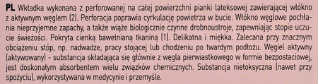 DOCINANE WKŁADKI DO BUTÓW Z WĘGLEM AKTYWNYM COCCINE ANTIPERSPIRANT PERFORATED / G12-66 / G12-71