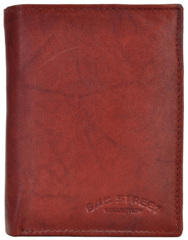 MAHONIOWY PIONOWY SKÓRZANY PORTFEL MĘSKI BAG STREET / G4-270