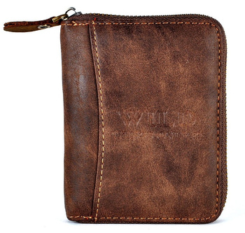 BRĄZOWY PIONOWY SZORSTKI PORTFEL MĘSKI NA SUWAK WILD THINGS ONLY !!! / G3-234
