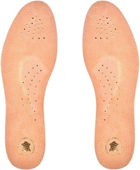 BEŻOWE PROFILOWANE SKÓRZANE WKŁADKI DO BUTÓW Z PODUSZKĄ / G10-43