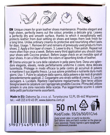 SZARA CIEMNA 211 PASTA DO SKÓRY GŁADKIEJ COCCINE CREAM ELEGANCE 50 ml / G12-11
