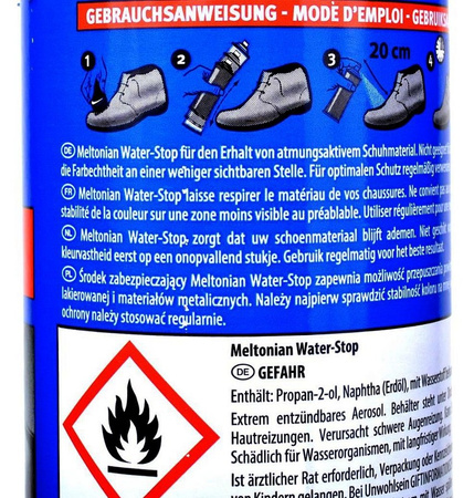 UNIWERSALNY IMPREGNAT W SPRAYU DO OBUWIA SKÓR I ODZIEŻY MELTONIAN WATER-STOP M0088 400 ml / G12-38