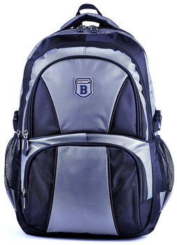 SZARO CZARNY TORNISTER FUNKCJONALNY DUŻY PLECAK SZKOLNY BAG STREET / G3-98