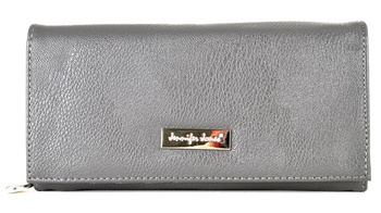 POPIELATY POZIOMY SKŁADANY ZAPINANY PORTFEL DAMSKI PORTMONETKA JENNIFER JONES / G3-82