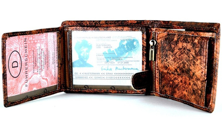 POZIOMY MĘSKI PORTFEL Z GRAFIKĄ KRZYŻ GOTHIC WILD THINGS ONLY !!! / G3-45