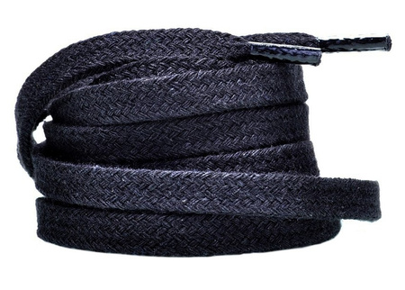 CZARNE Sznurowadła Grube PŁASKIE 8 mm szerokie Bawełniane KLASYCZNE Sznurówki do Adidasów Trampek Tenisówek