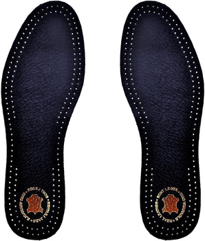 CZARNE CIENKIE SKÓRZANE WKŁADKI DO BUTÓW Z PLASTRAMI / G10-73