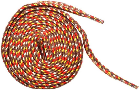 BRĄZOWO - ŻÓŁTE Sznurowadła Grube PŁASKIE 8 mm szerokie Bawełniane KLASYCZNE Sznurówki do Adidasów Trampek Tenisówek