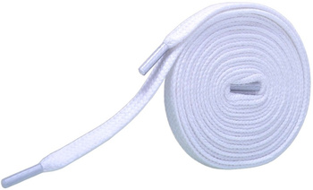 BIAŁE Płaskie WZMACNIANE Sznurowadła do łyżew hokejowych 10 mm SZEROKIE Sznurówki do rolek wrotek hokejówek 1 CM