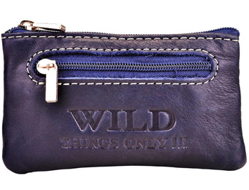 GRANATOWE SKÓRZANE ETUI NA KLUCZE KLUCZÓWKA SASZETKA PITEREK WILD THINGS ONLY !!! / G3-227