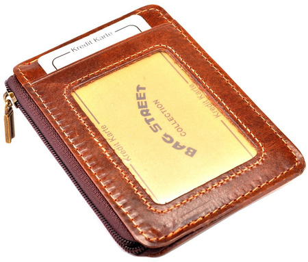 BRĄZOWE SKÓRZANE ETUI OPRAWA PITEREK NA DOKUMENTY WILD THINGS ONLY !!! / G4-209