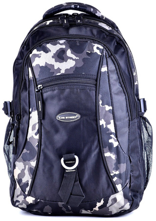 CZARNY Z MORO PLECAK FUNKCJONALNY MIEJSKI TORNISTER BAG STREET COLLECTION / G4-13