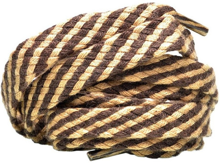 BEŻOWO - BRĄZOWE Sznurowadła Grube PŁASKIE 8 mm szerokie Bawełniane KLASYCZNE Sznurówki do Adidasów Trampek Tenisówek