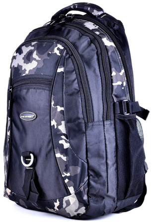 CZARNY Z MORO PLECAK FUNKCJONALNY MIEJSKI TORNISTER BAG STREET COLLECTION / G4-13