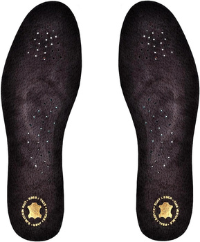 CZARNE PROFILOWANE SKÓRZANE WKŁADKI DO BUTÓW Z PODUSZKĄ / G10-43