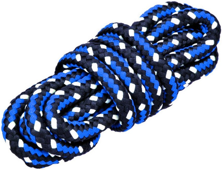 CZARNO-NIEBIESKIE Sznurowadła TREKKINGOWE okrągłe 5 mm SOLIDNE Bawełniane Sznurówki do butów outdoor
