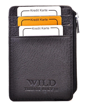 CZARNE SKÓRZANE ETUI OPRAWA PITEREK NA DOKUMENTY WILD THINGS ONLY !!! / G4-210