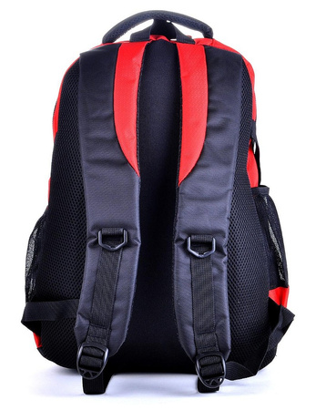 CZERWONO CZARNY POJEMNY PLECAK MIEJSKI TORNISTER SZKOLNY BAG STREET / G4-66