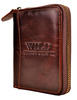 BRĄZOWY PIONOWY SKÓRZANY PORTFEL MĘSKI NA SUWAK WILD THINGS ONLY !!! / G4-223