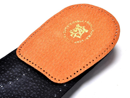 CZARNE SKÓRZANE PODWYŻSZAJĄCE STOPĘ KOREKCYJNE PODPIĘTKI KORKOWE 2 CM - 20 mm / G10-64