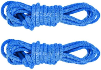 NIEBIESKIE Sznurowadła ŚREDNIE okrągłe 3,5 mm Bawełniane Sznurówki do butów