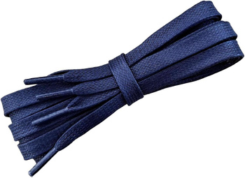 GRANATOWE Sznurowadła WOSKOWANE PŁASKIE 5 mm Rzemienie Szerokie Sznurówki do butów odporne na przetarcia